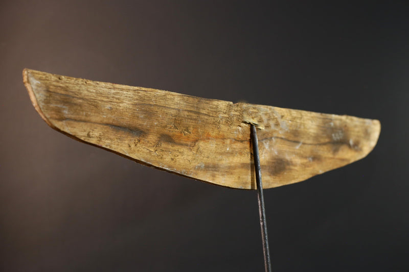 African wall decor, Bwa bird mask from Burkina Faso, flying spirit sculpture, tribal ritual wood art, geometric ceremonial wall piece-G5387