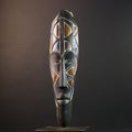 African tribal mask, Fang Ngil face carving from Gabon, long wall sculpture art, hand carved wood mask, ancestral spiritual home decor-G5388