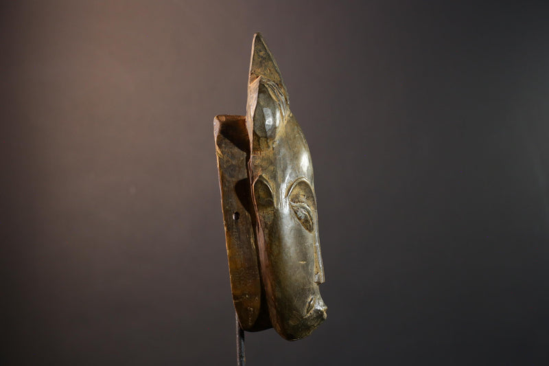African Baule mask, tribal African face art, Baule dance mask decor, hand carved wall mask, ivory coast wooden sculpture-G5398