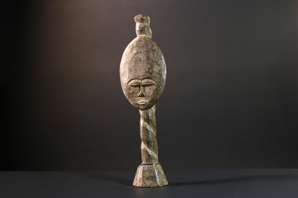 African fertility statue, Ashanti akuaba doll, carved wood fertility figure, tribal woman statue, African home decor, Ghana art-G5408