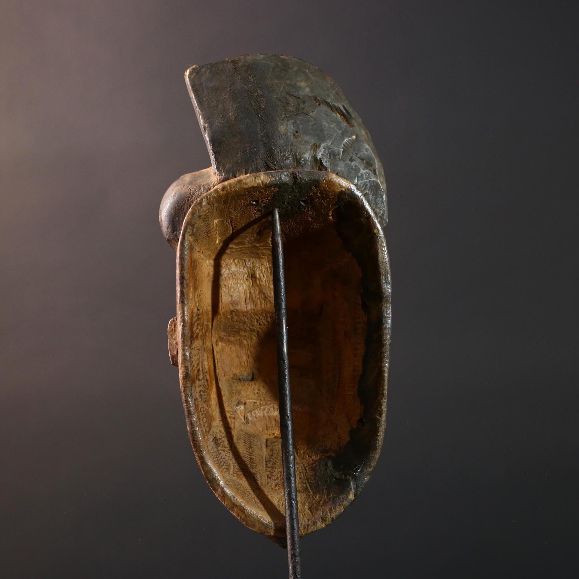 Ivory Coast mask baule african mask tribal carved portrait mask wood mblo dance mask west art vintage wall decor authentic piece-G5417