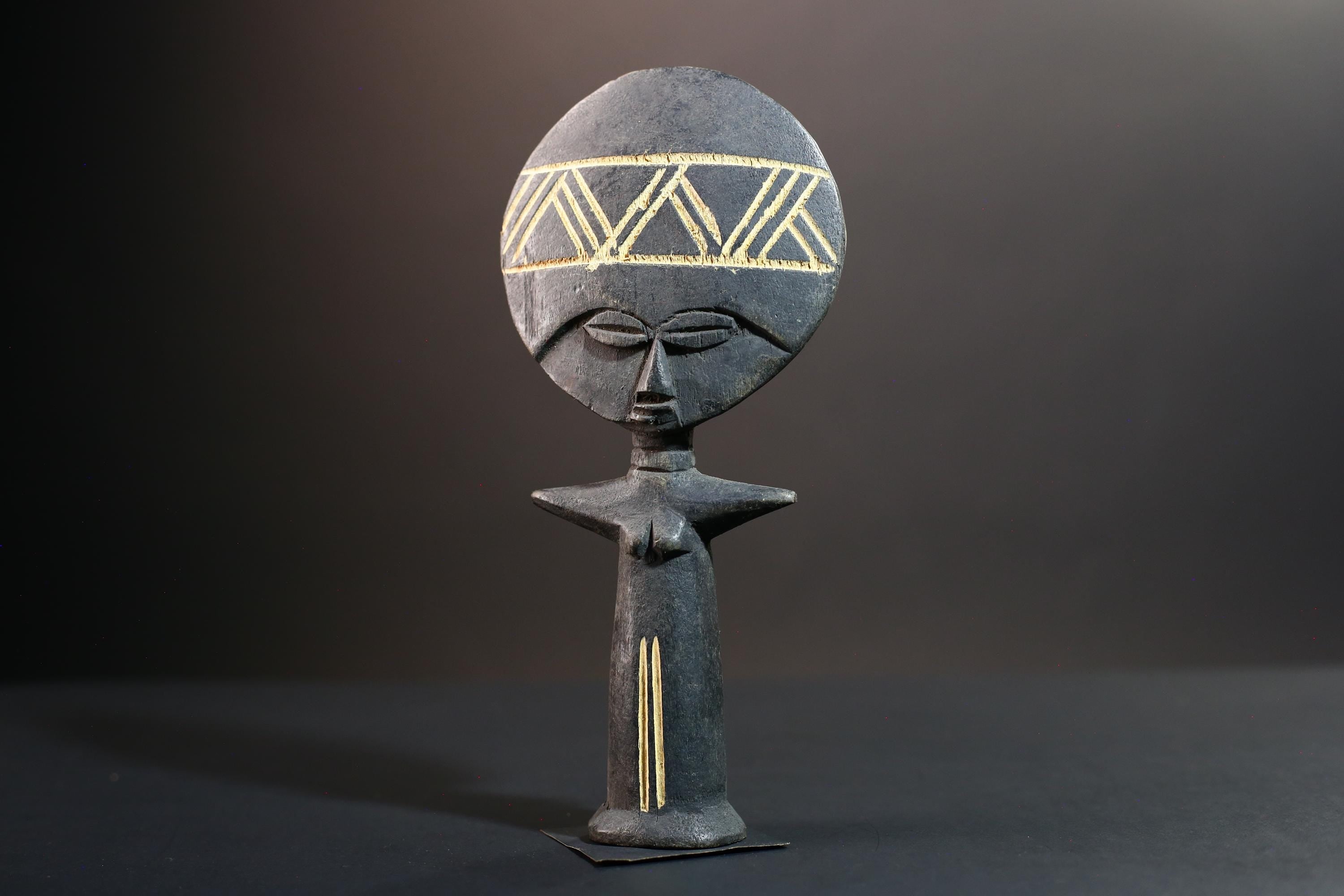 African fertility doll statue ashanti fertility figure black wood akuaba sculpture art-G5421