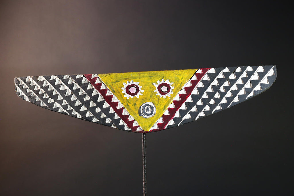 african bwa butterfly mask burkina faso tribal geometric wall mask yellow wood carved spirit mask decor art sculpture-G5423