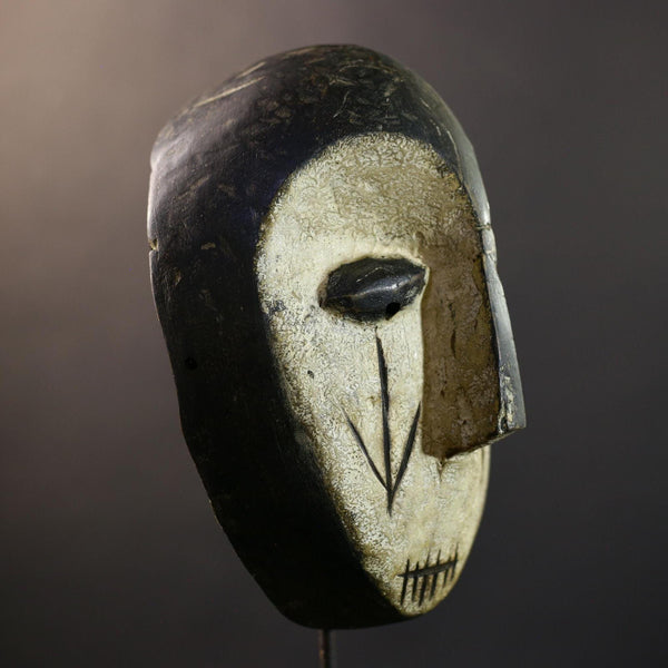 African Songye Kifwebe Mask, Congo Power Spirit Wall Art, Hand-Carved Kaolin Wood Sculpture, Tribal Home Decor, Ritual Protector-G5327