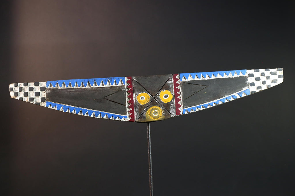 African tribal plank mask Bwa sun eye wall art geometric spirit mask wood carving Burkina Faso wall decor sculpture handmade-G5428