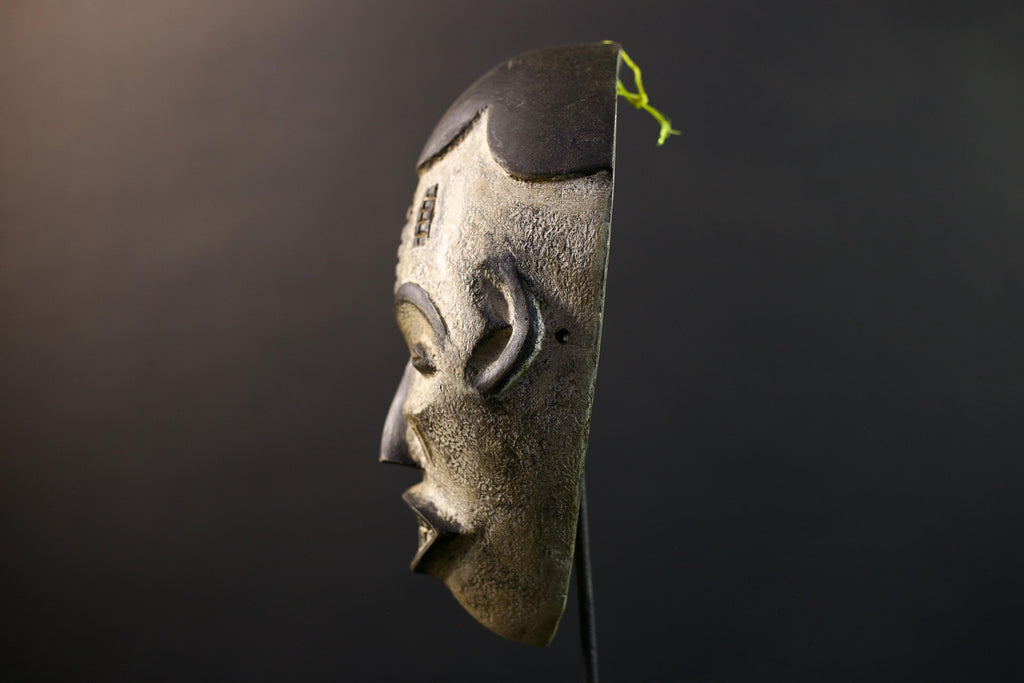 African Pende Pumbu Mask, Congo Ritual Power Face, Hand Carved Wood Wall Sculpture, Tribal Ancestor Decor-G5337
