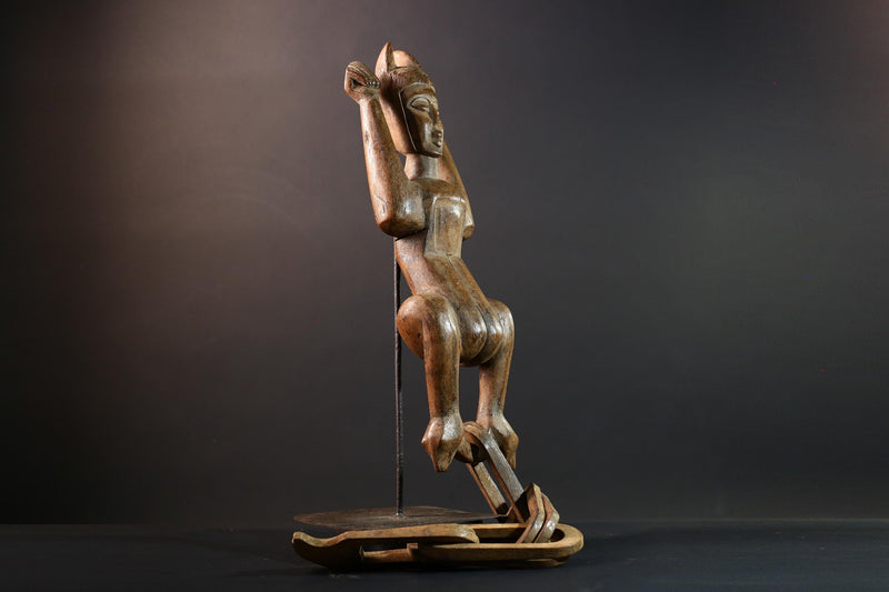 African wood sculpture Yaka figure chained carving tribal statue African carving art authentic African handmade collectible piece- G5442