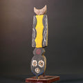bwa plank mask african tribal wall carving painted geometric spirit wood decor burkina faso mask fertility totem tall ceremonial icon-G5453
