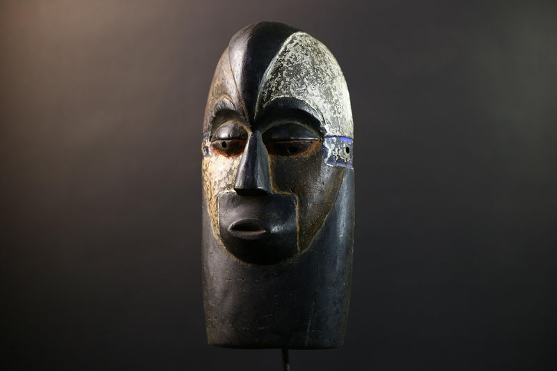 African Igbo Mask, Tribal Wood Wall Decor, Hand-Carved Vintage Ethnic Art, Rustic Nigerian Folk Sculpture, Cultural Home Wall Hanging-G5340