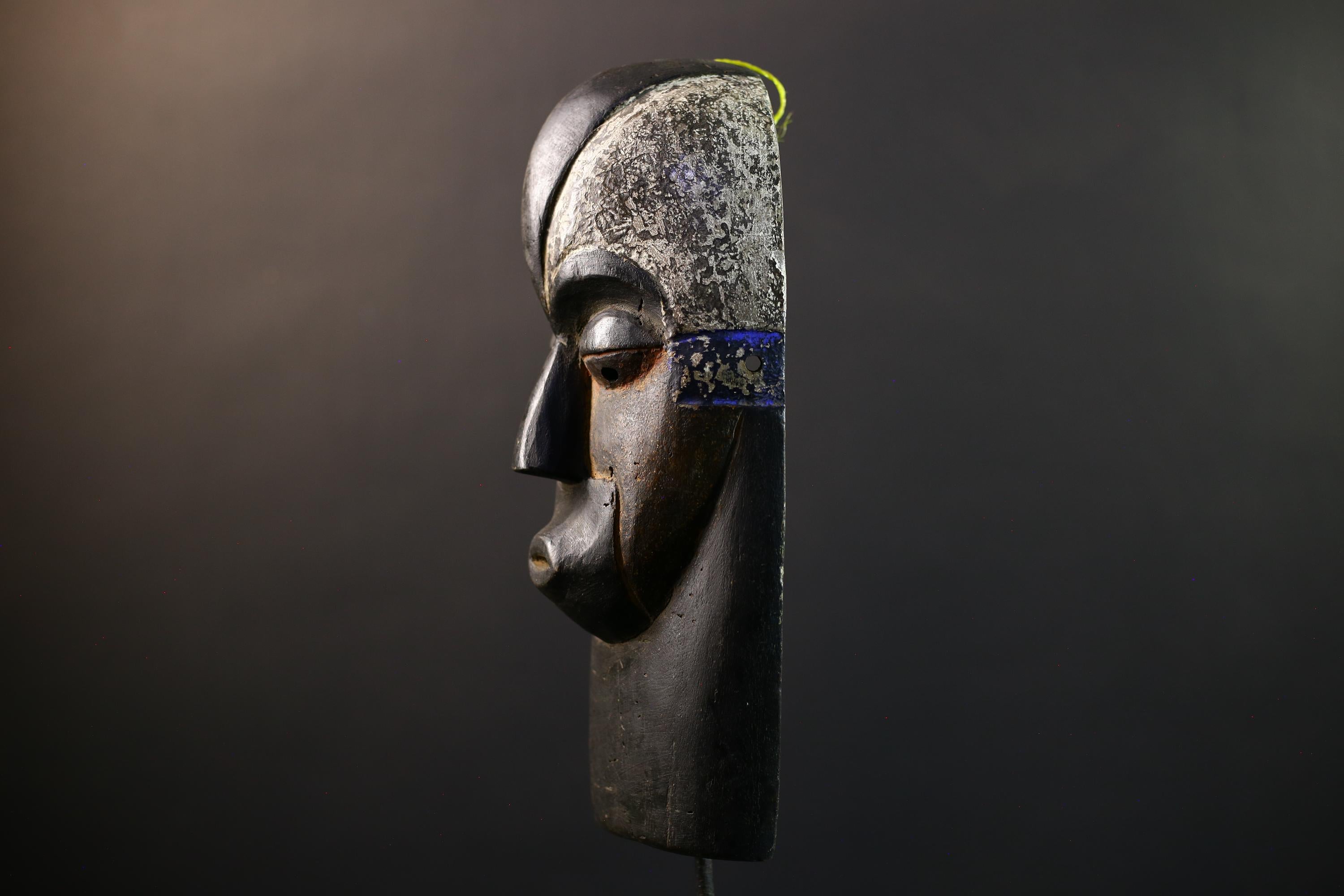 African Igbo Mask, Tribal Wood Wall Decor, Hand-Carved Vintage Ethnic Art, Rustic Nigerian Folk Sculpture, Cultural Home Wall Hanging-G5340