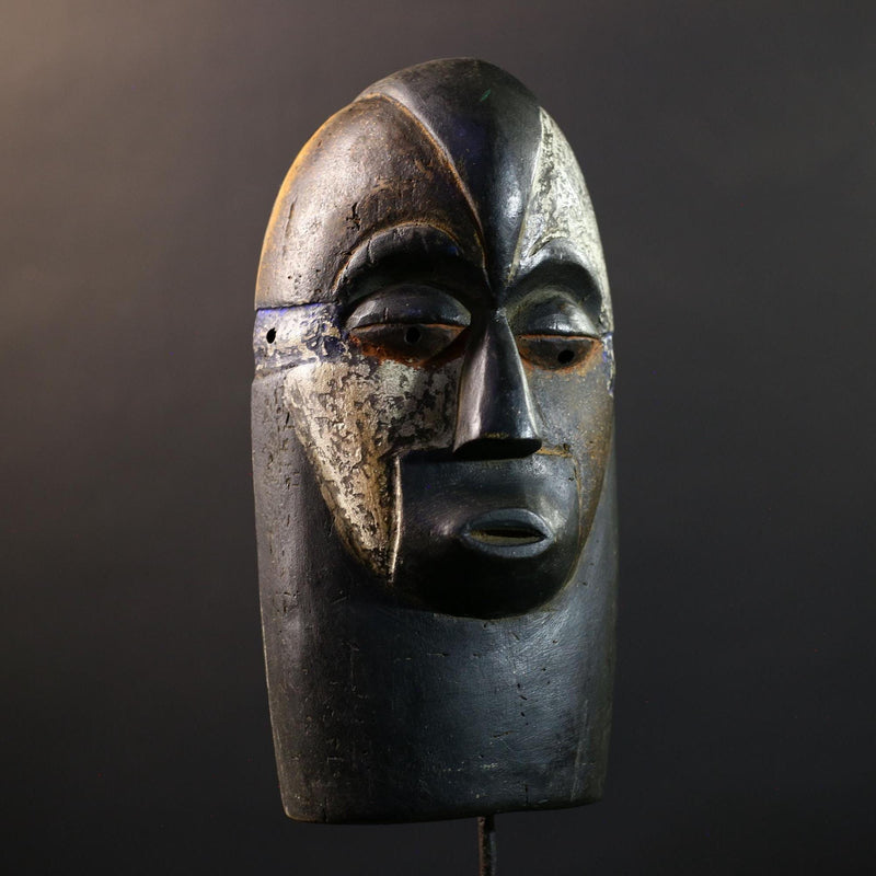 African Igbo Mask, Tribal Wood Wall Decor, Hand-Carved Vintage Ethnic Art, Rustic Nigerian Folk Sculpture, Cultural Home Wall Hanging-G5340