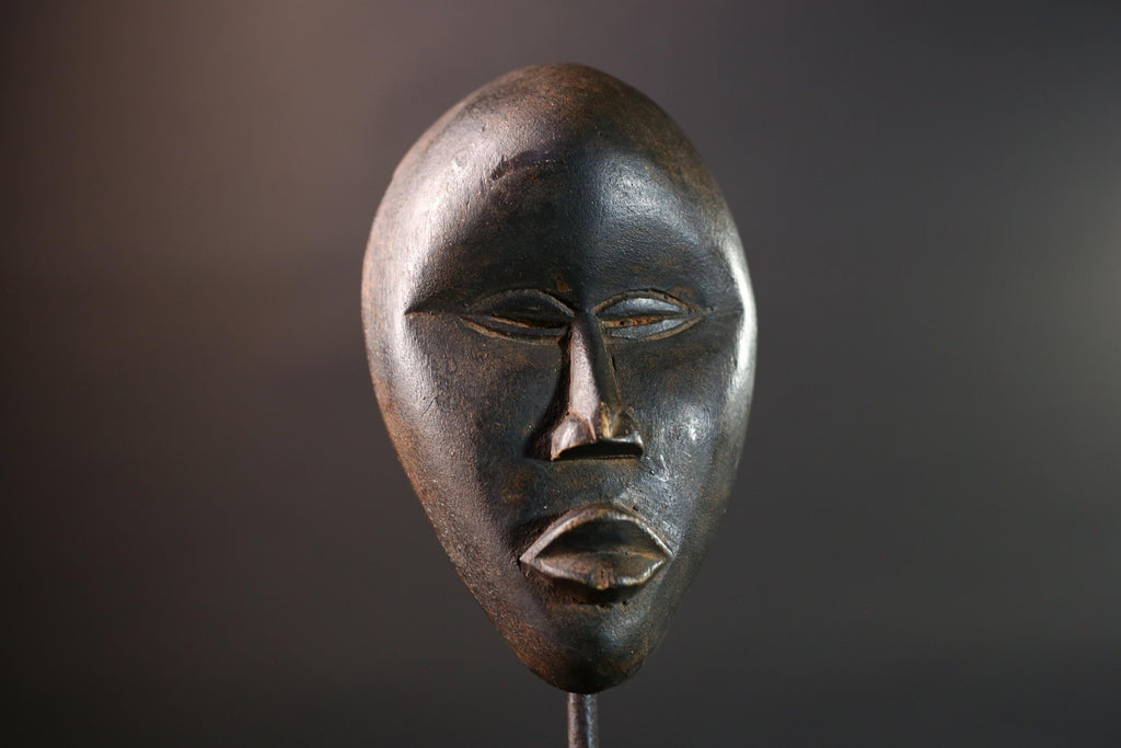 African Dan mask tribal african wall mask carved dark wood face spirit mask Liberia initiation mask art minimalist african decor  G5459