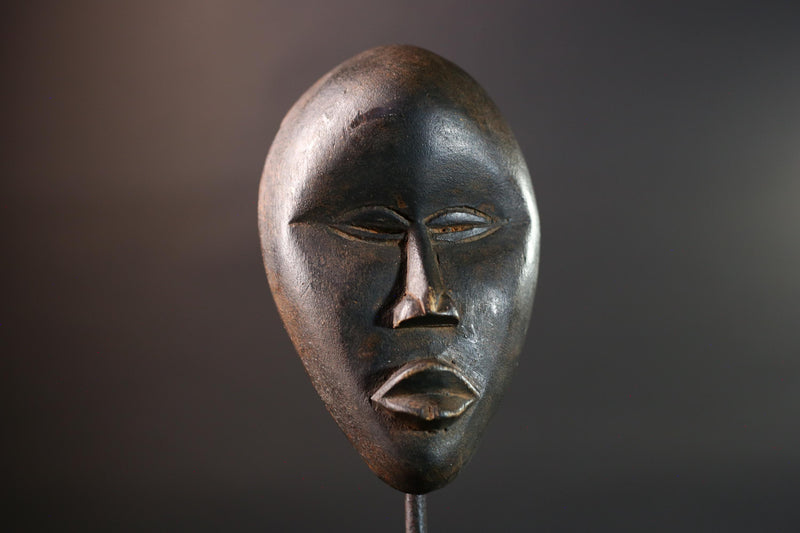 African Dan mask tribal african wall mask carved dark wood face spirit mask Liberia initiation mask art minimalist african decor  G5459