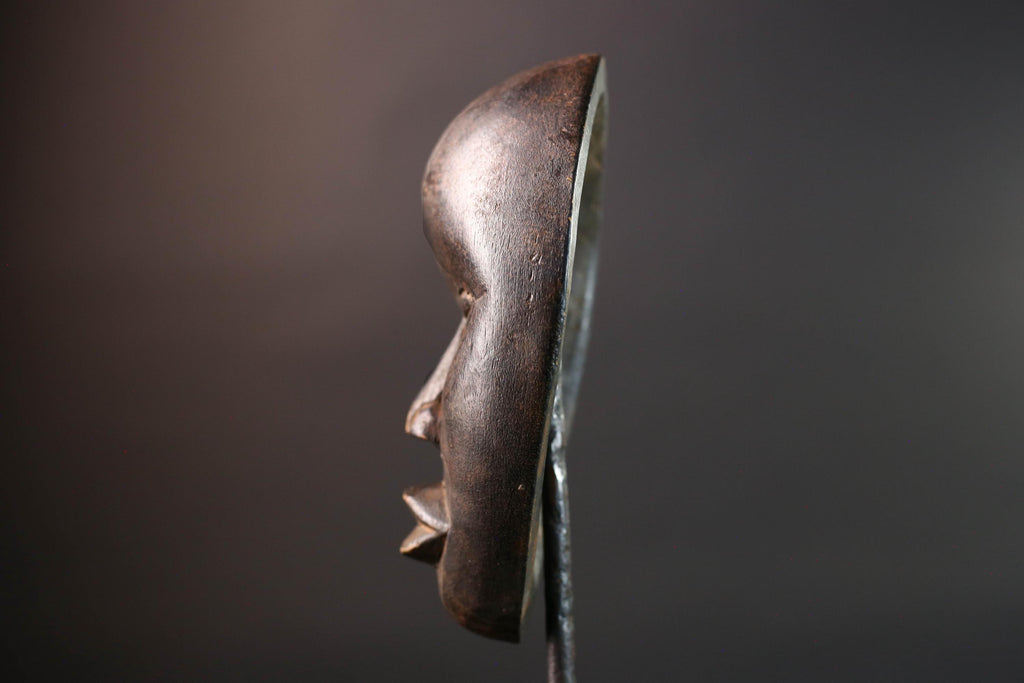 African Dan mask tribal african wall mask carved dark wood face spirit mask Liberia initiation mask art minimalist african decor  G5459
