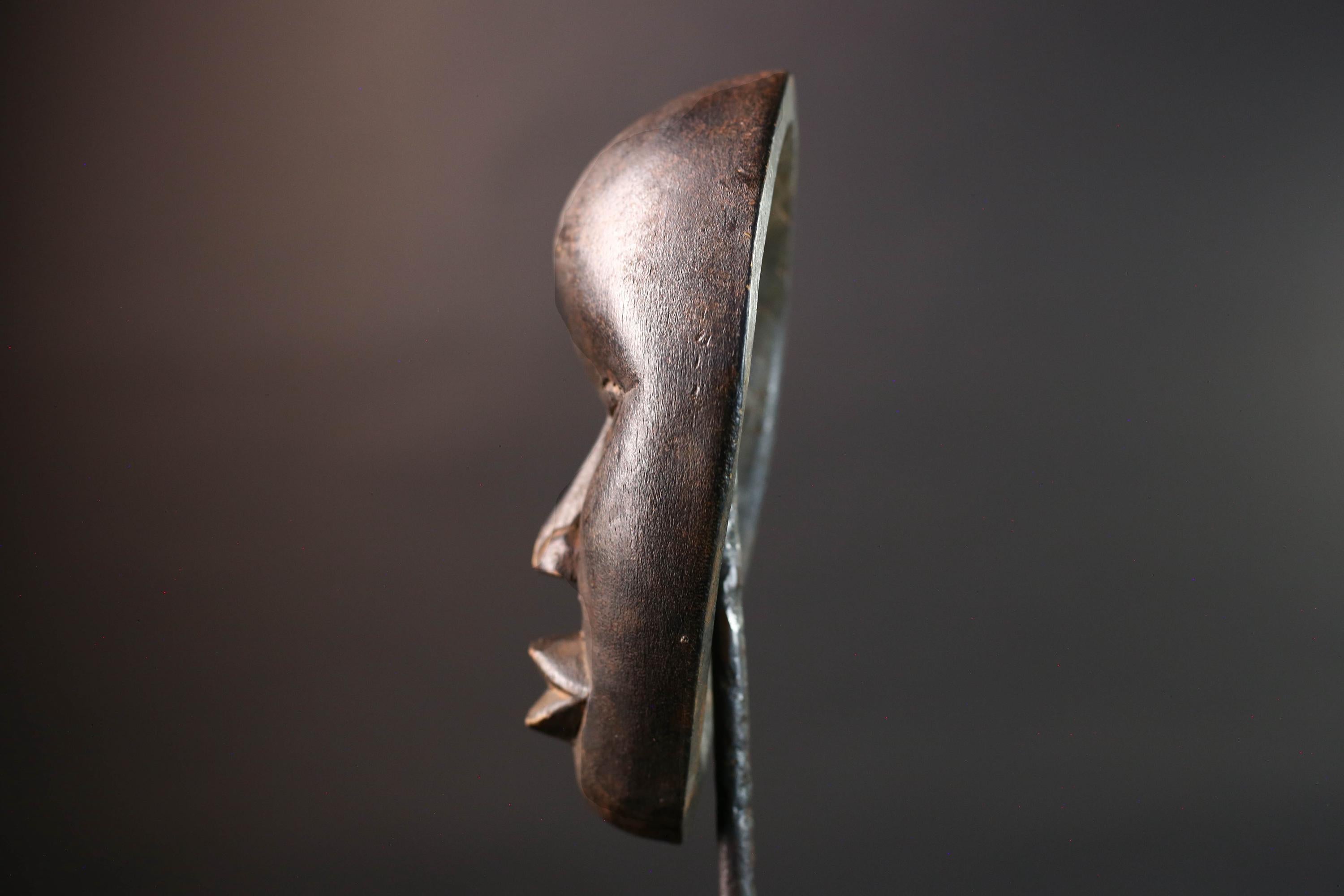 African Dan mask tribal african wall mask carved dark wood face spirit mask Liberia initiation mask art minimalist african decor  G5459