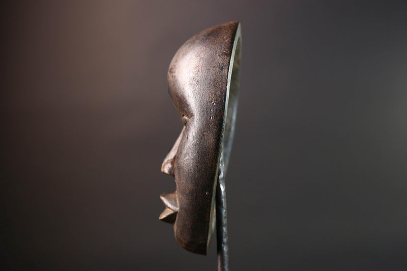 African Dan mask tribal african wall mask carved dark wood face spirit mask Liberia initiation mask art minimalist african decor  G5459