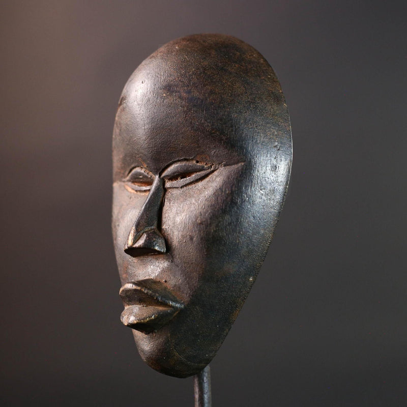 African Dan mask tribal african wall mask carved dark wood face spirit mask Liberia initiation mask art minimalist african decor  G5459