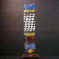 African Bwa plank mask tribal vertical carving geometric wood art spirit figure wall decor burkina faso mask bird crest sculpture G5465