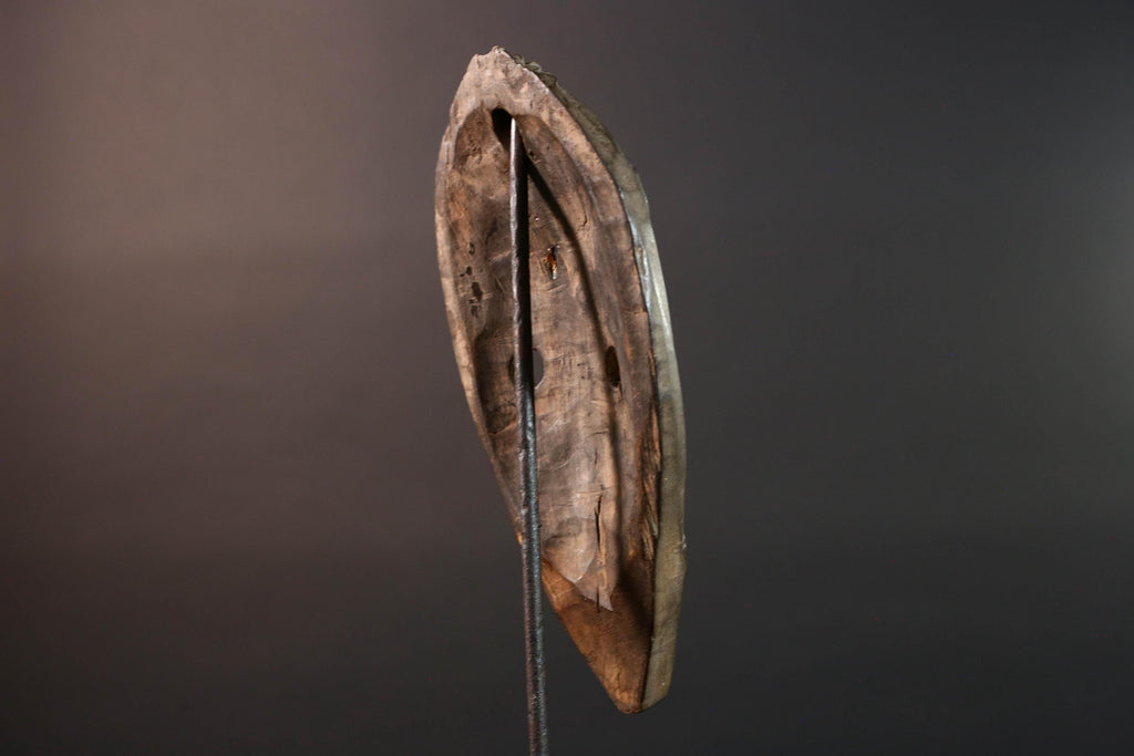 African Dan mask carved wood tribal face mask from Liberia or Ivory Coast narrow brow ridge sculpture traditional wall decor G5466