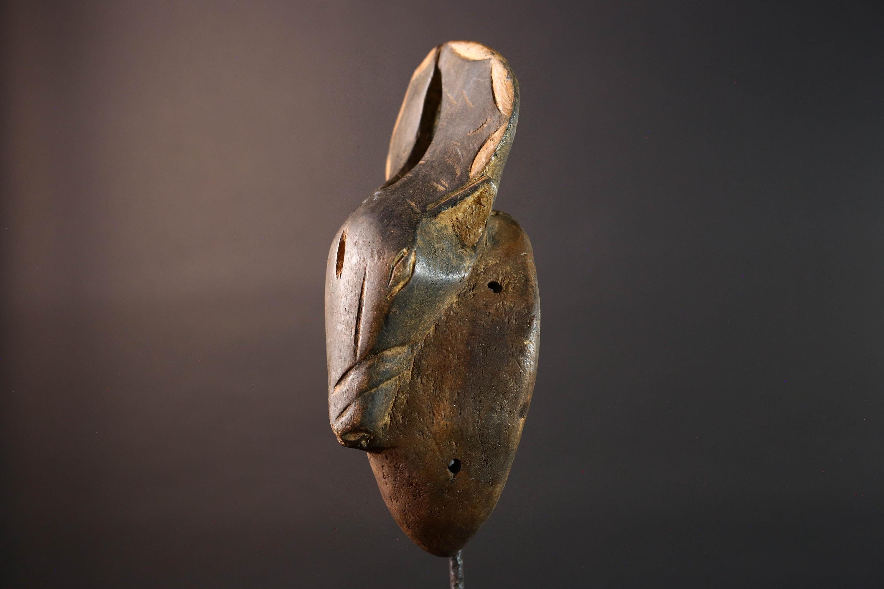 african chi wara antelope mask bamana wood carving tribal decor mali farming spirit wall art hand carved zoomorphic figure G5476