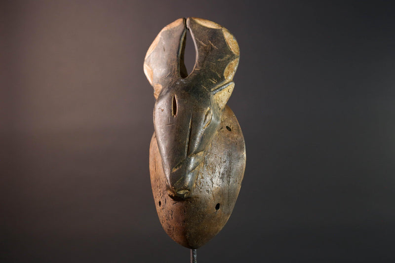 african chi wara antelope mask bamana wood carving tribal decor mali farming spirit wall art hand carved zoomorphic figure G5476