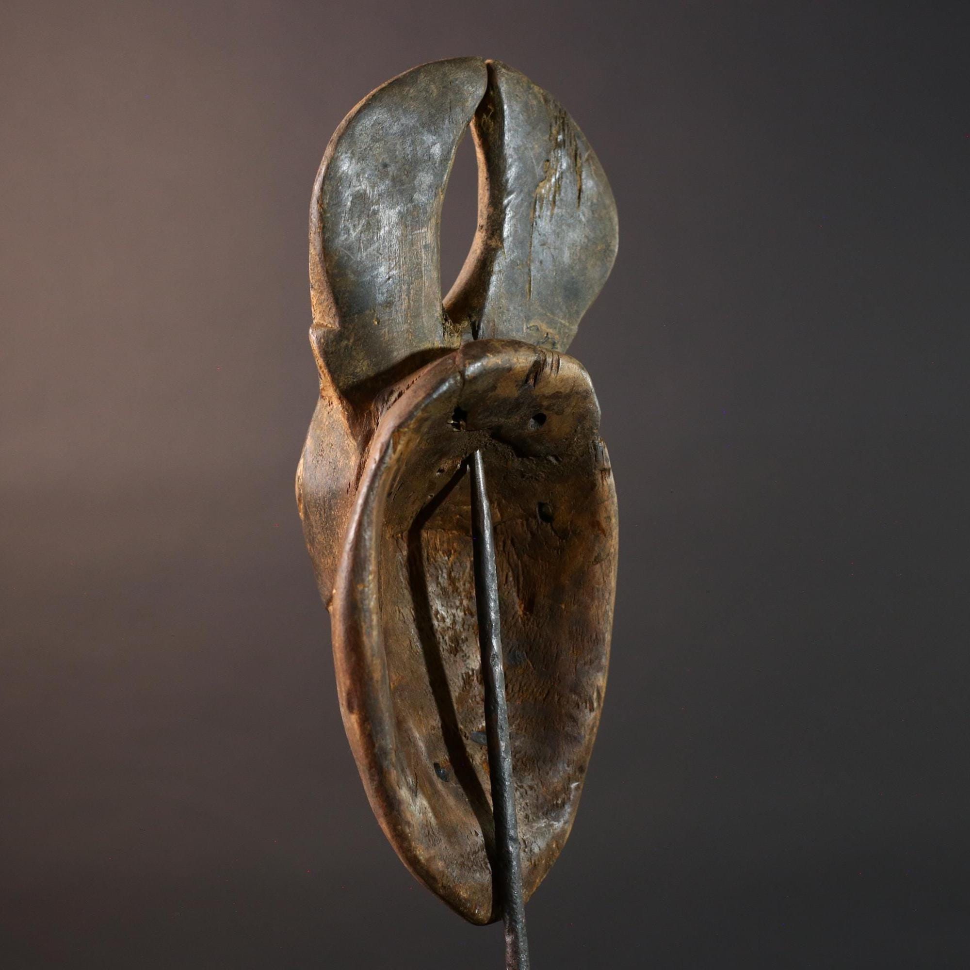 african chi wara antelope mask bamana wood carving tribal decor mali farming spirit wall art hand carved zoomorphic figure G5476