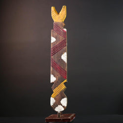 bwa spirit mask african tribal wall art tall plank carving burkina faso wood sculpture ritual decor geometric handmade-G5485