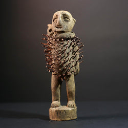 African Kongo nail figure Nkisi Nkondi sculpture carved power statue spiritual tribal art wood decor protective fetish figurine G5507