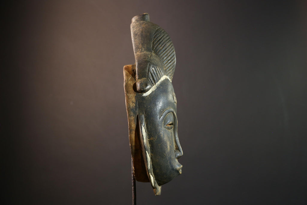 African wall decor, Guro tribal mask, Côte d’Ivoire wood art, carved ceremonial mask, cultural home accent, ethnic mask sculpture-G5379