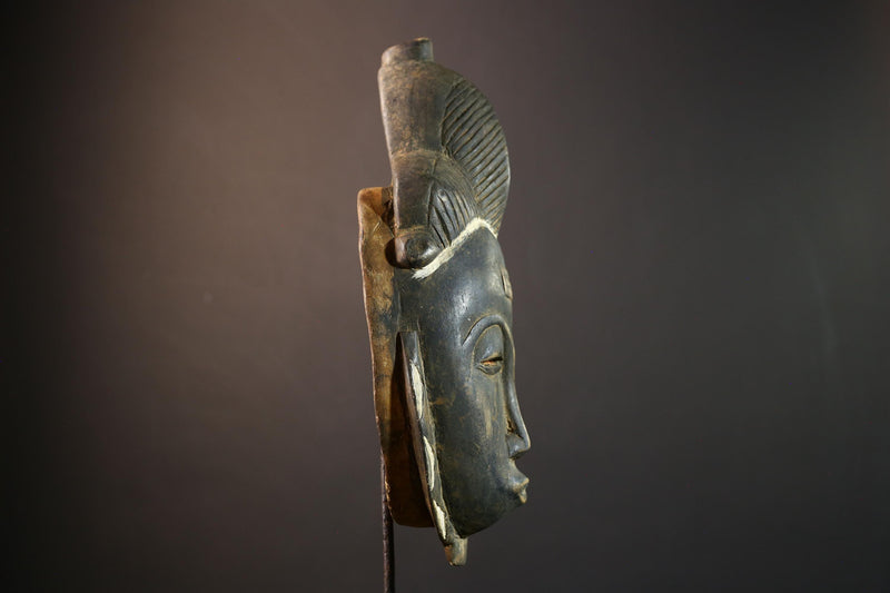 African wall decor, Guro tribal mask, Côte d’Ivoire wood art, carved ceremonial mask, cultural home accent, ethnic mask sculpture-G5379