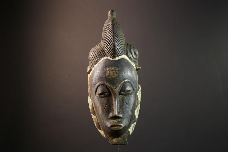 African wall decor, Guro tribal mask, Côte d’Ivoire wood art, carved ceremonial mask, cultural home accent, ethnic mask sculpture-G5379
