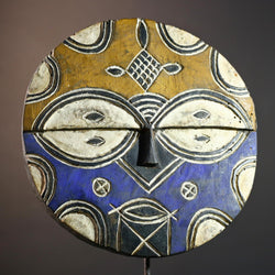 African wall decor, Bwa tribal sun mask from Burkina Faso, spirit face carving, geometric wood sculpture, ceremonial mask wall art-G5386