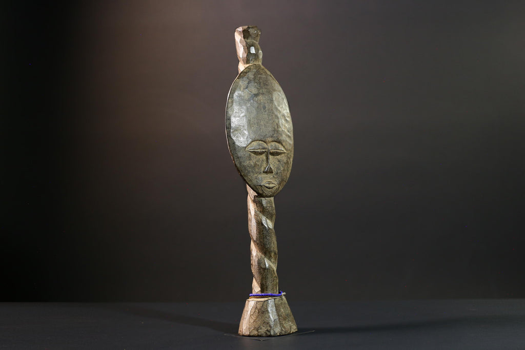 African fertility statue, Ashanti akuaba doll, carved wood fertility figure, tribal woman statue, African home decor, Ghana art-G5408