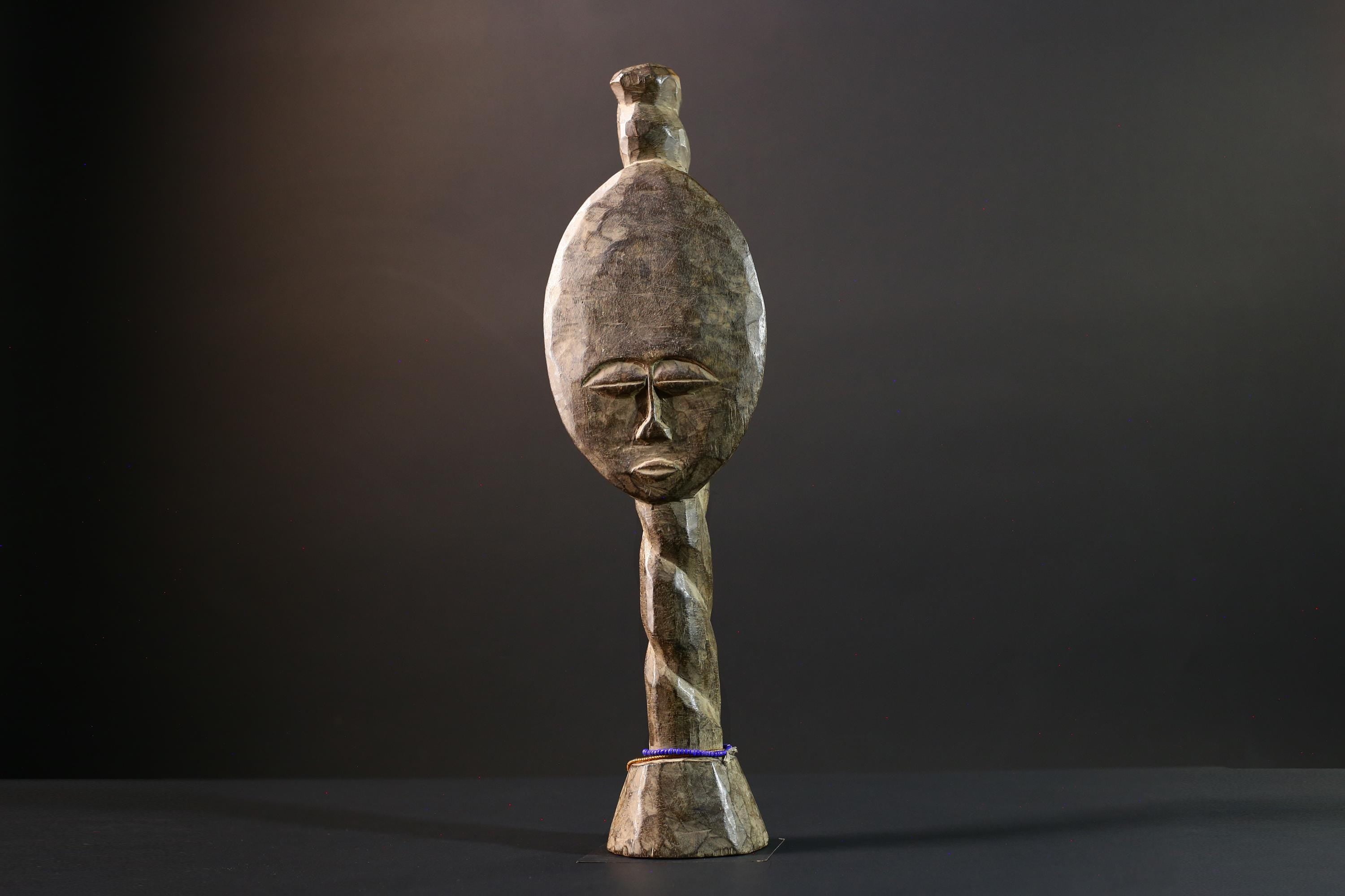 African fertility statue, Ashanti akuaba doll, carved wood fertility figure, tribal woman statue, African home decor, Ghana art-G5408