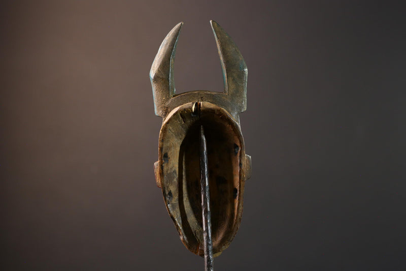 African Baule mask, portrait tribal mask, Mblo wall decor, hand carved wood mask, Ivory Coast art, African ceremonial mask-G5409