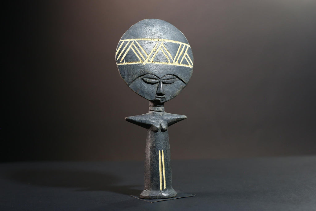African fertility doll statue ashanti fertility figure black wood akuaba sculpture art-G5421