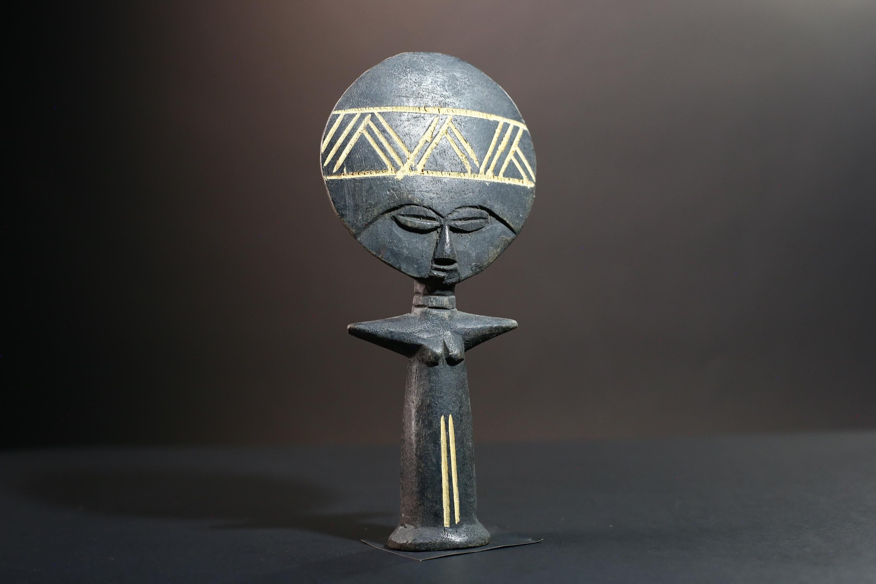 African fertility doll statue ashanti fertility figure black wood akuaba sculpture art-G5421