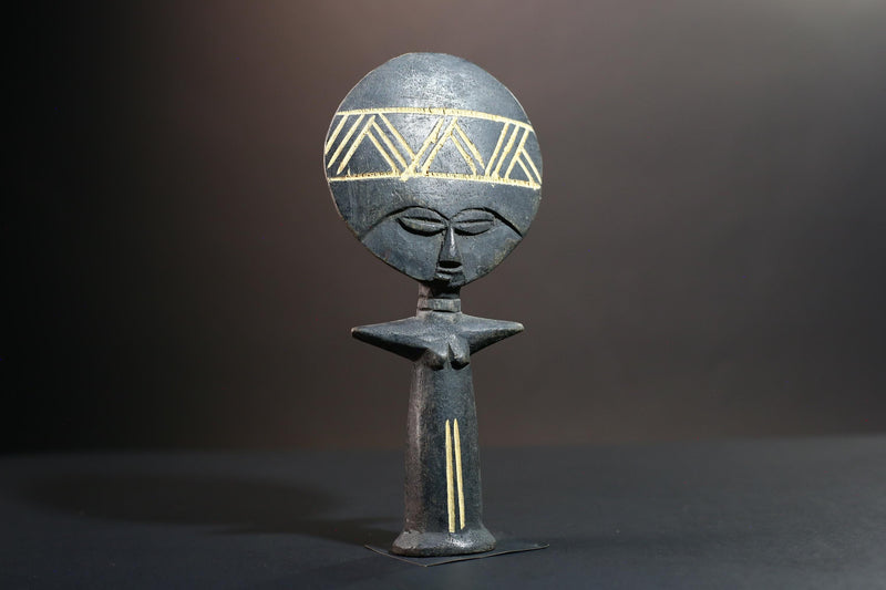 African fertility doll statue ashanti fertility figure black wood akuaba sculpture art-G5421