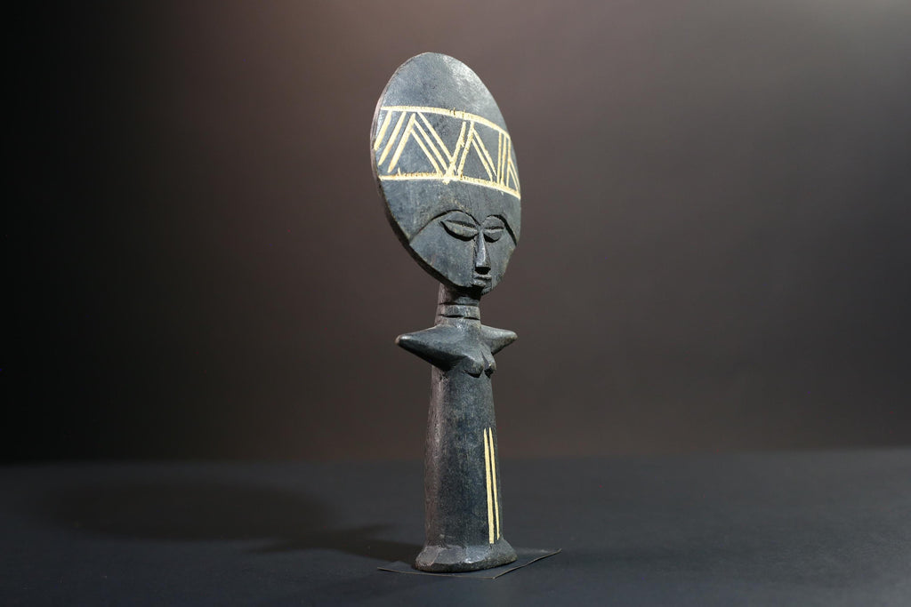 African fertility doll statue ashanti fertility figure black wood akuaba sculpture art-G5421