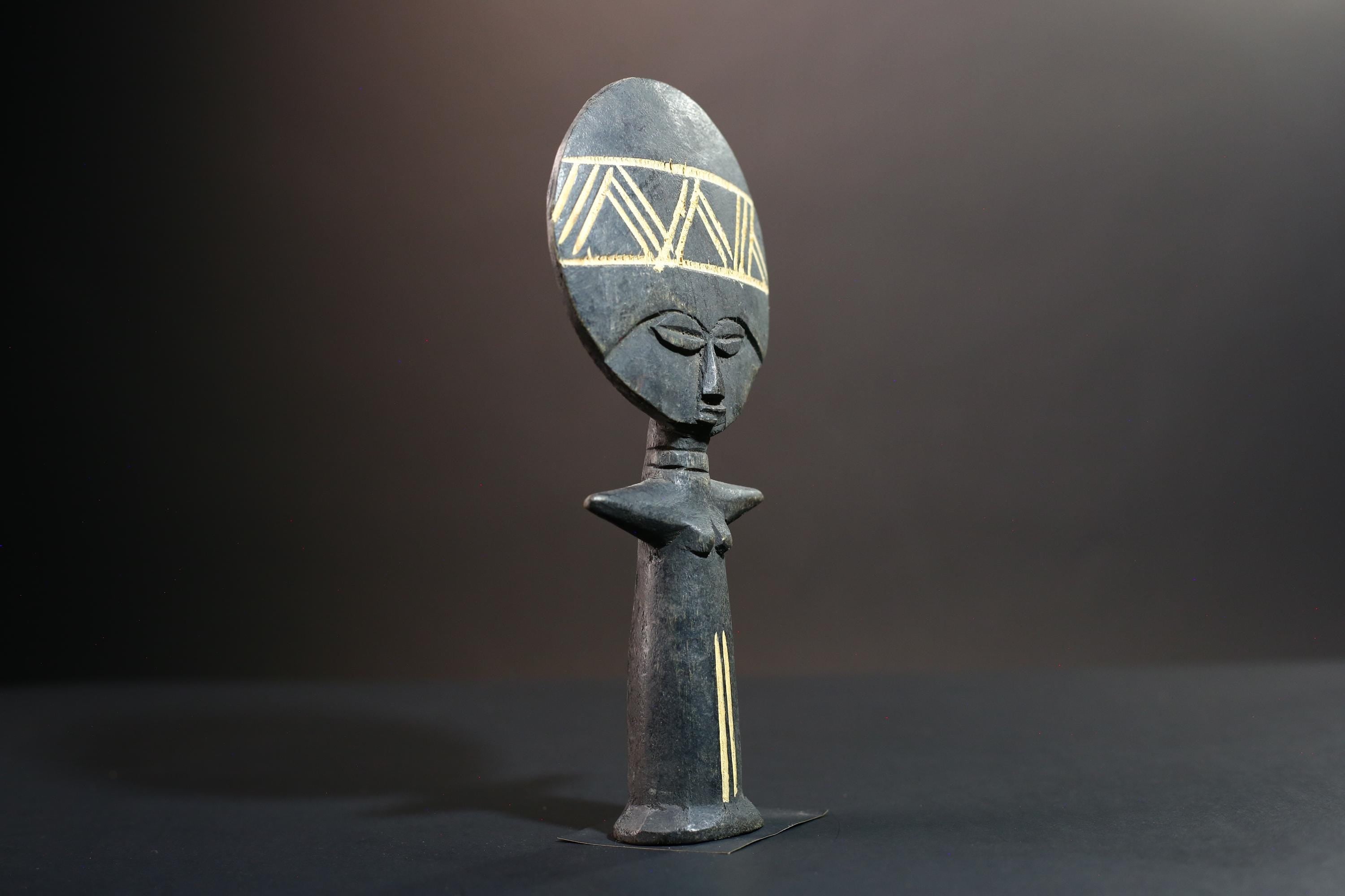 African fertility doll statue ashanti fertility figure black wood akuaba sculpture art-G5421