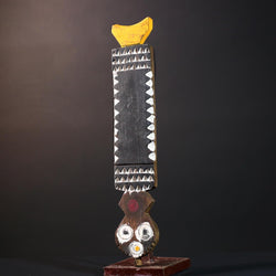 african bwa tribal wall mask black white geometric wood mask from burkina faso hand carved sculpture abstract tribal art decor-G5422