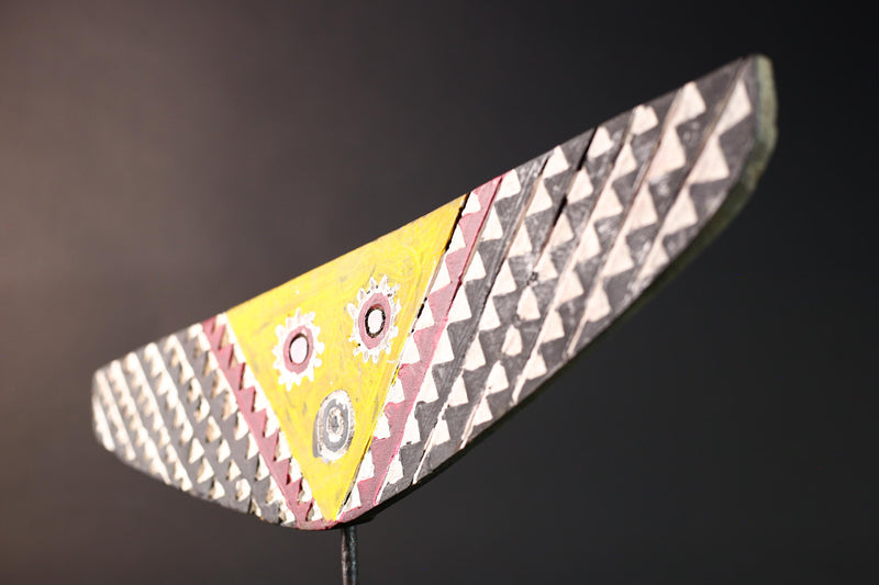 african bwa butterfly mask burkina faso tribal geometric wall mask yellow wood carved spirit mask decor art sculpture-G5423