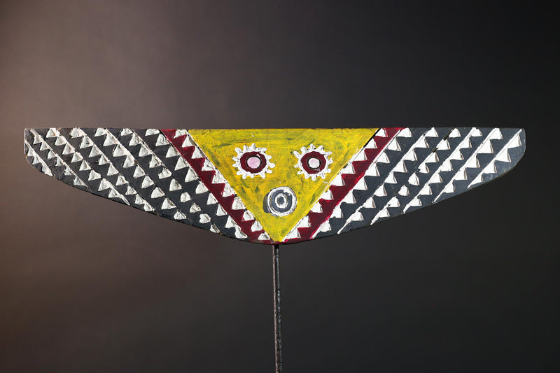 african bwa butterfly mask burkina faso tribal geometric wall mask yellow wood carved spirit mask decor art sculpture-G5423