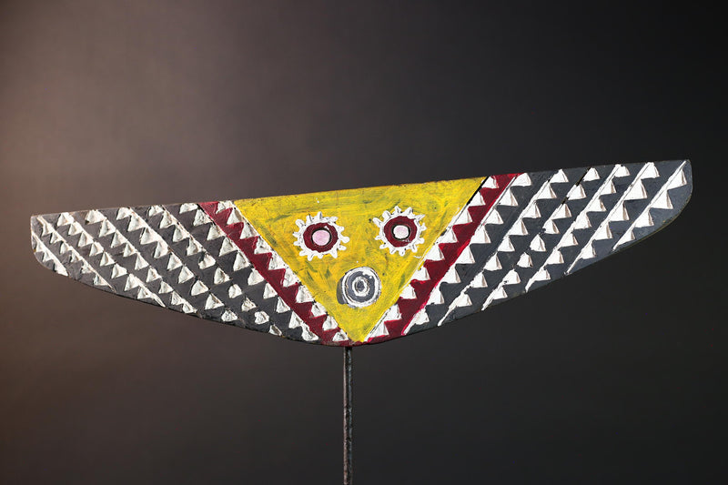 african bwa butterfly mask burkina faso tribal geometric wall mask yellow wood carved spirit mask decor art sculpture-G5423