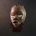 african tribal mask dan carved wood face beard wall hanging spiritual art african mask handmade west african tribal decor carving-G5443
