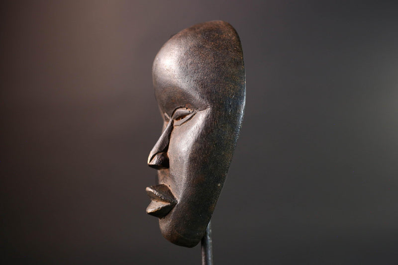 African Dan mask tribal african wall mask carved dark wood face spirit mask Liberia initiation mask art minimalist african decor  G5459