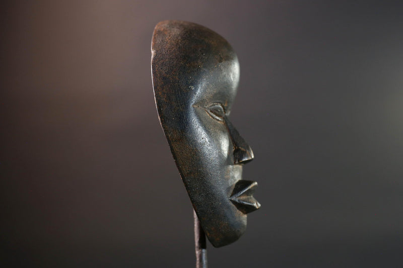African Dan mask tribal african wall mask carved dark wood face spirit mask Liberia initiation mask art minimalist african decor  G5459