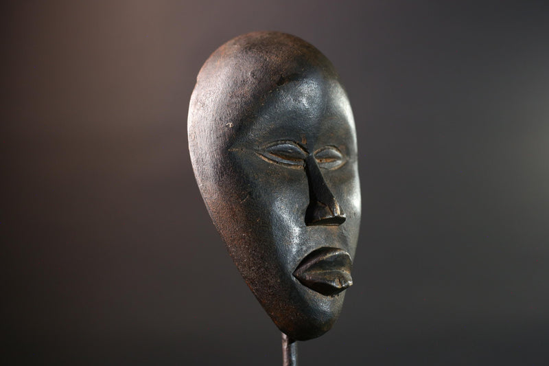 African Dan mask tribal african wall mask carved dark wood face spirit mask Liberia initiation mask art minimalist african decor  G5459