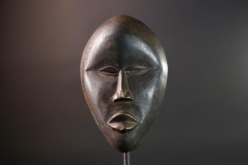 African Dan mask tribal african wall mask carved dark wood face spirit mask Liberia initiation mask art minimalist african decor  G5459