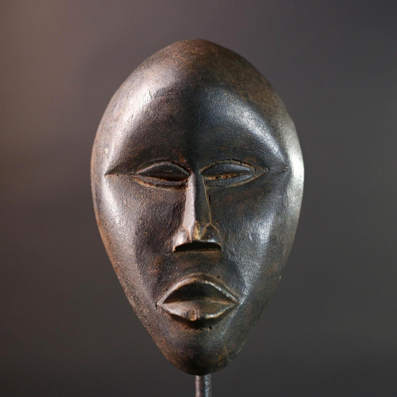 African Dan mask tribal african wall mask carved dark wood face spirit mask Liberia initiation mask art minimalist african decor  G5459